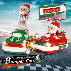 2-Pack Christmas-Themed RC Bumper Cars Electronic Bump & Pop-up Game with 2 Figures Kids Remote Control Race Car