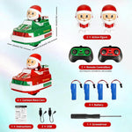 2-Pack Christmas-Themed RC Bumper Cars Electronic Bump & Pop-up Game with 2 Figures Kids Remote Control Race Car