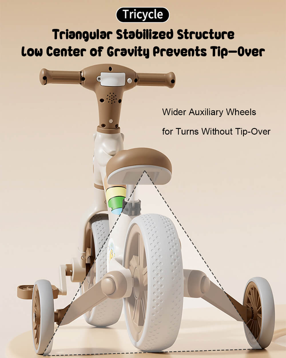 2-in-1 Kids Bike Toddler Dino Balance Bike with Detachable Training Wheels and Pedals