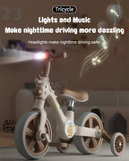 2-in-1 Kids Bike Toddler Dino Balance Bike with Detachable Training Wheels and Pedals