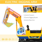 2-in-1 Kids Ride-on Excavator Outdoor Indoor Ride On Car Scooter With Helmet
