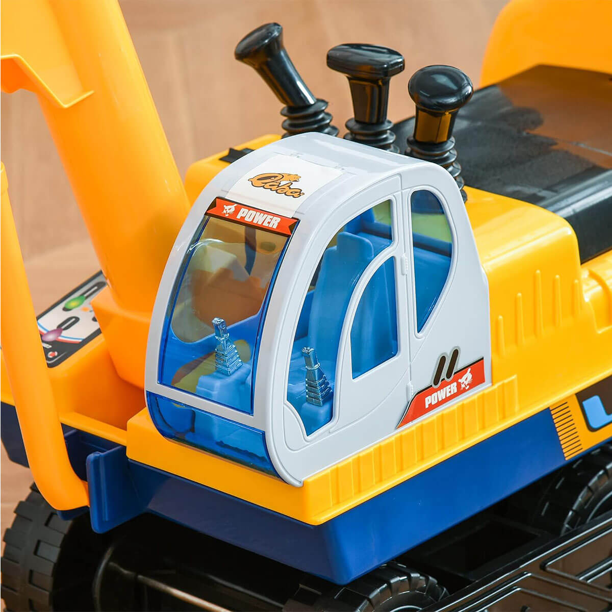 2-in-1 Kids Ride-on Excavator Outdoor Indoor Ride On Car Scooter With Helmet