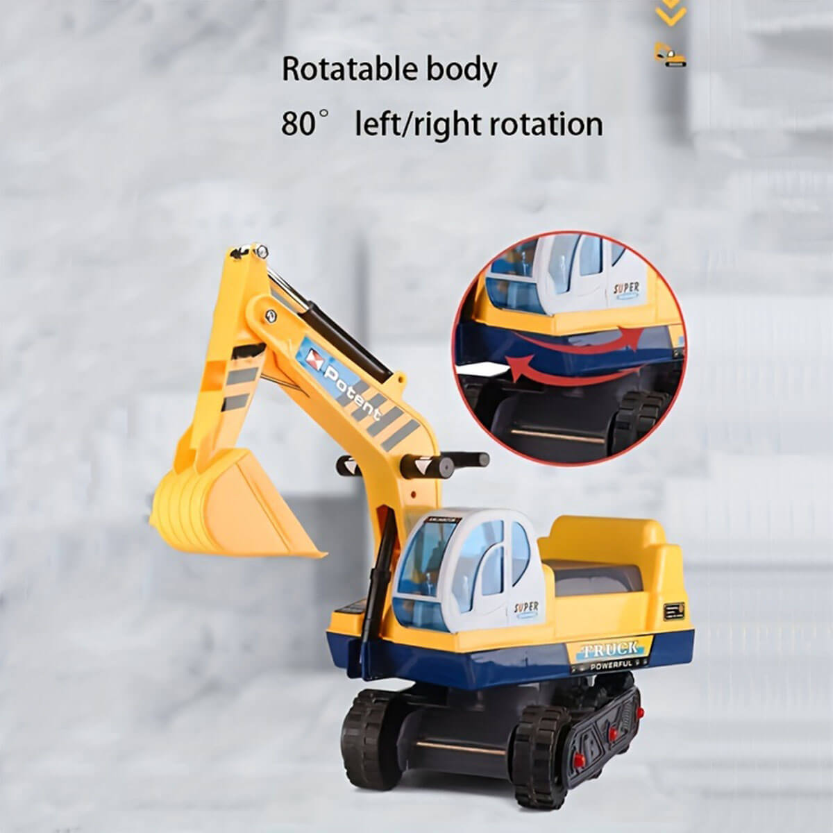 2-in-1 Kids Ride-on Excavator Outdoor Indoor Ride On Car Scooter With Helmet