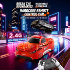 2-in-1 RC Car 2.4GHz Flying Drift Race Car Remote Control Stunt Vehicle with Rechargeable Battery for Kids