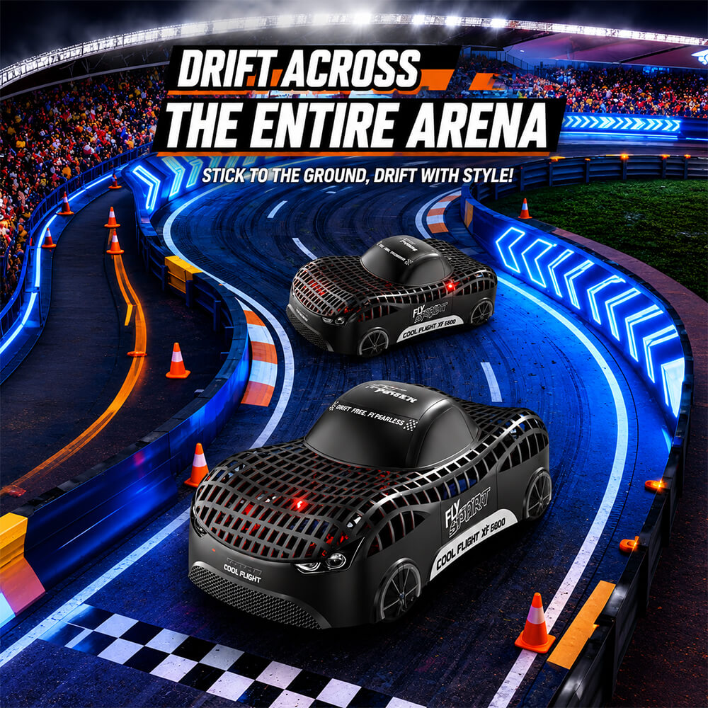 2-in-1 RC Car 2.4GHz Flying Drift Race Car Remote Control Stunt Vehicle with Rechargeable Battery for Kids