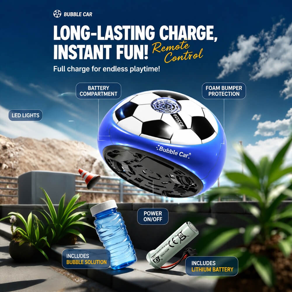 2-in-1 RC Car Remote Control Hover Soccer Ball with Auto Bubble Indoor Floating Football Toy