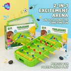 Mini Foosball Table Game 2-in-1 Tabletop Soccer and Ice Hockey Game Parent-Child Interactive Toy for Kids 3-6 Years