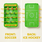 Mini Foosball Table Game 2-in-1 Tabletop Soccer and Ice Hockey Game Parent-Child Interactive Toy for Kids 3-6 Years