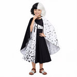 Kids Black/ White Costume Fashion Dress and Accessories Full Set Halloween Cosplay