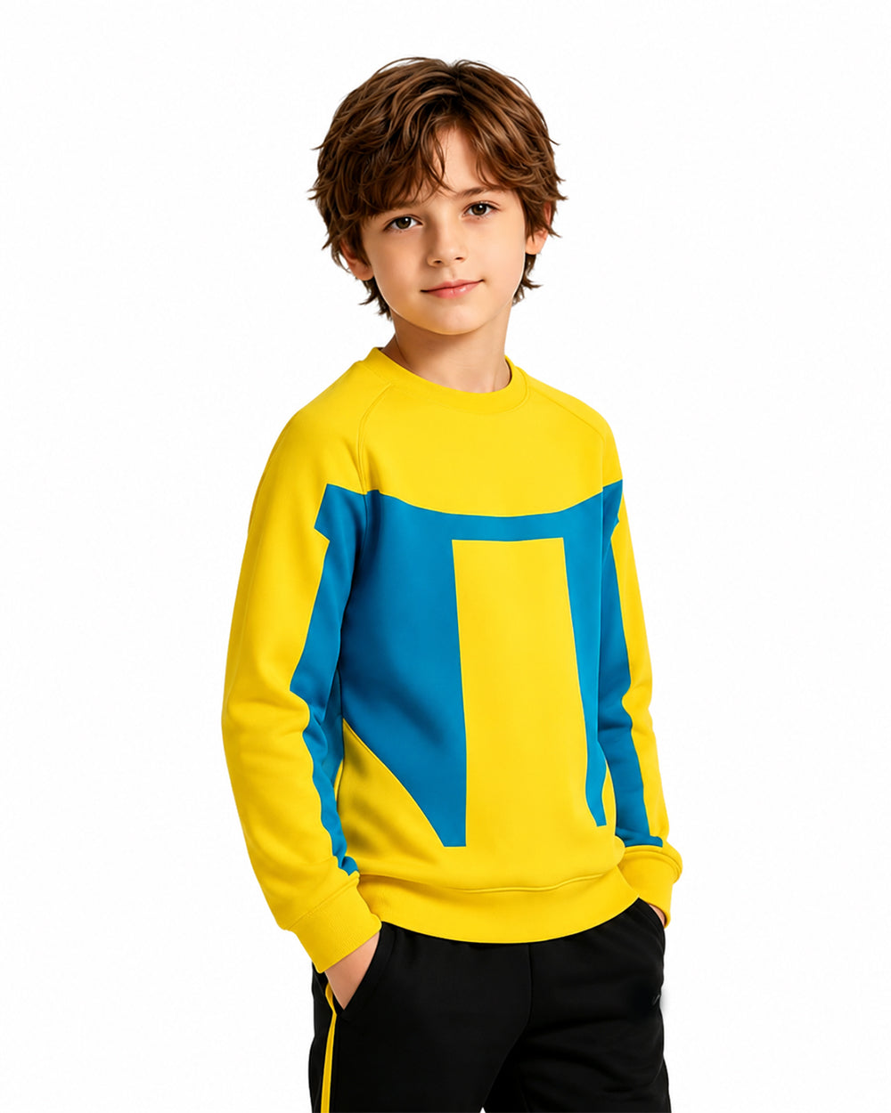 Kids Mark Costume Yellow Long Sleeve Pullover Shirt for Cosplay Themed Party Comic Exhibition