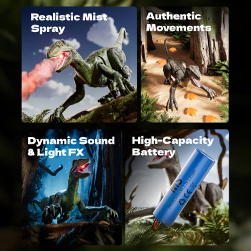 2.4G Remote Control Dinosaur Spray Dino Toy with Removable Tail Holiday Gift