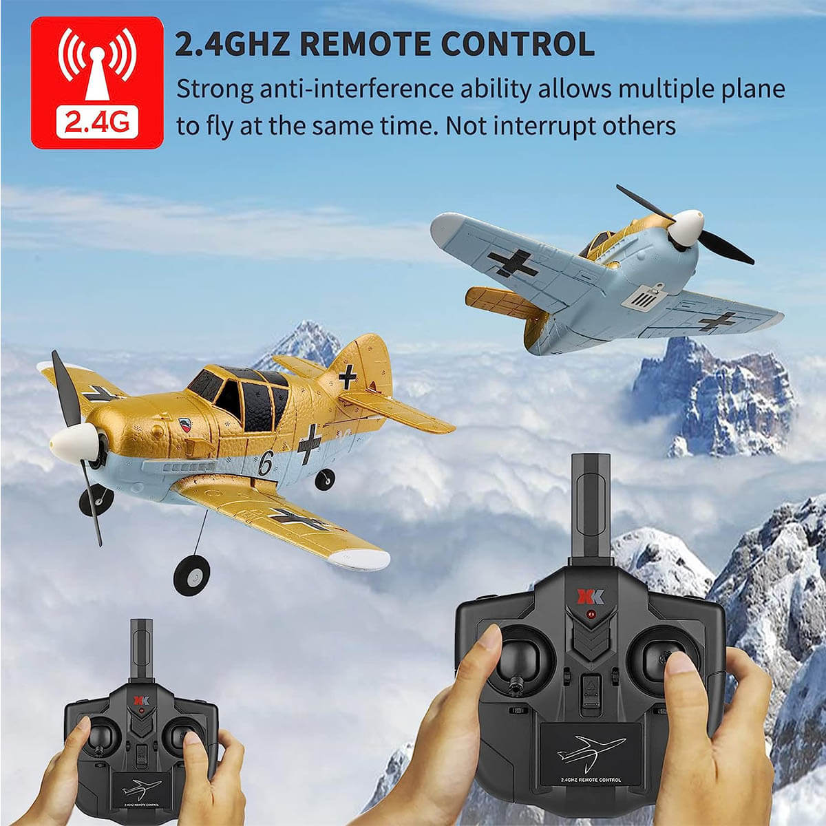 RC Airplane 2.4GHz 4CH Fighter Remote Control Planes 6G/3G Mode RC Plane