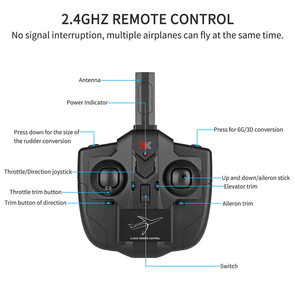 RC Airplane 2.4GHz 4CH Fighter Remote Control Planes 6G/3G Mode RC Plane