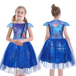 Girls Evie Costume Princess Birthday Party Tulle Dress Cosplay Fancy Outfit