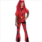 Girls Princess Red Costume Tops and Pants Suit Halloween Cosplay Outfit