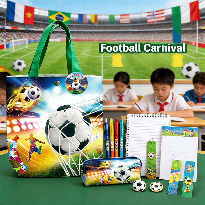 2026 Football Stationery Set for Kids Soccer Themed School Supplies with Canvas Bag