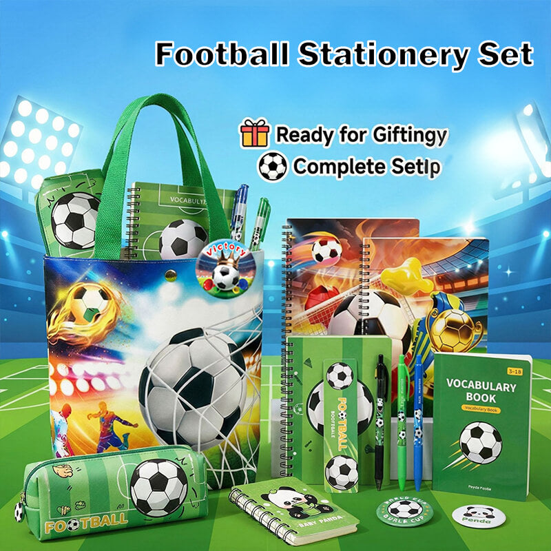 2026 Football Stationery Set for Kids Soccer Themed School Supplies with Canvas Bag