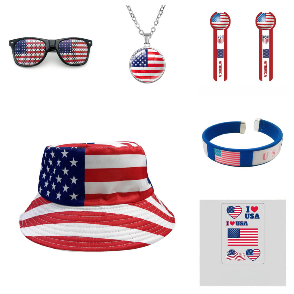 2026 Soccer Fan Set 6pcs Complete Party & Game Day Accessories Kit for Country Support
