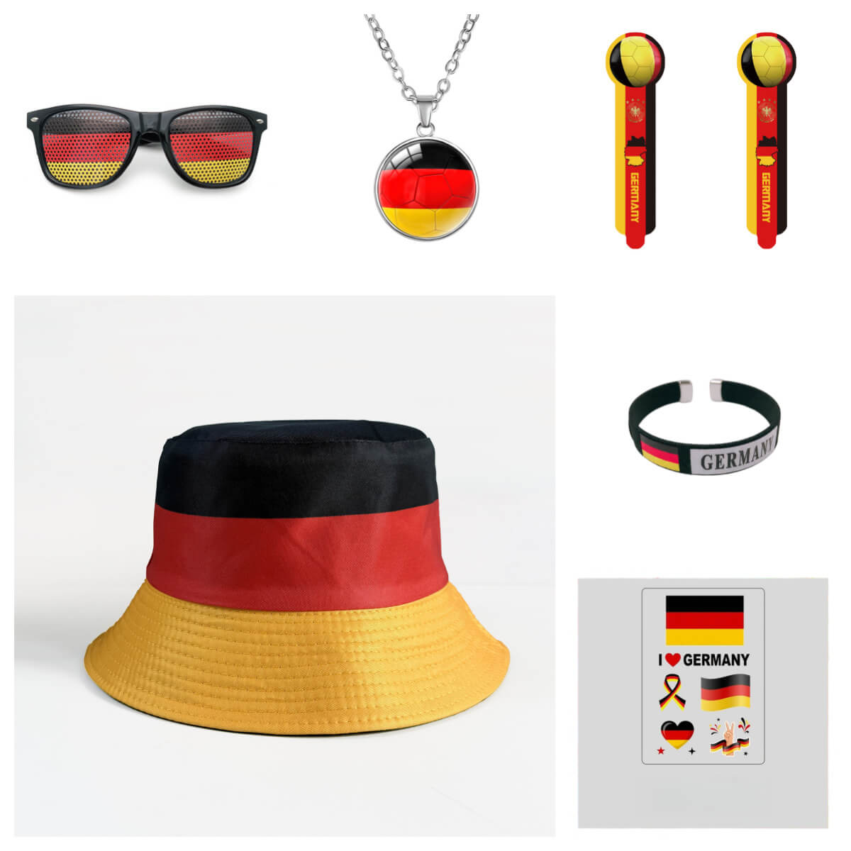 2026 Soccer Fan Set 6pcs Complete Party & Game Day Accessories Kit for Country Support