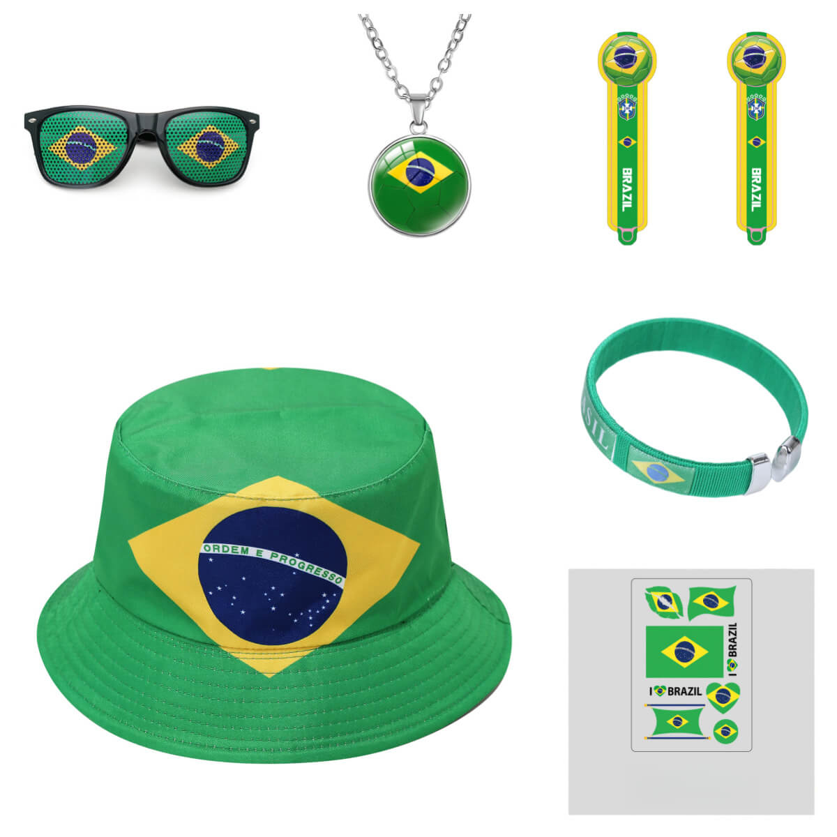 2026 Soccer Fan Set 6pcs Complete Party & Game Day Accessories Kit for Country Support