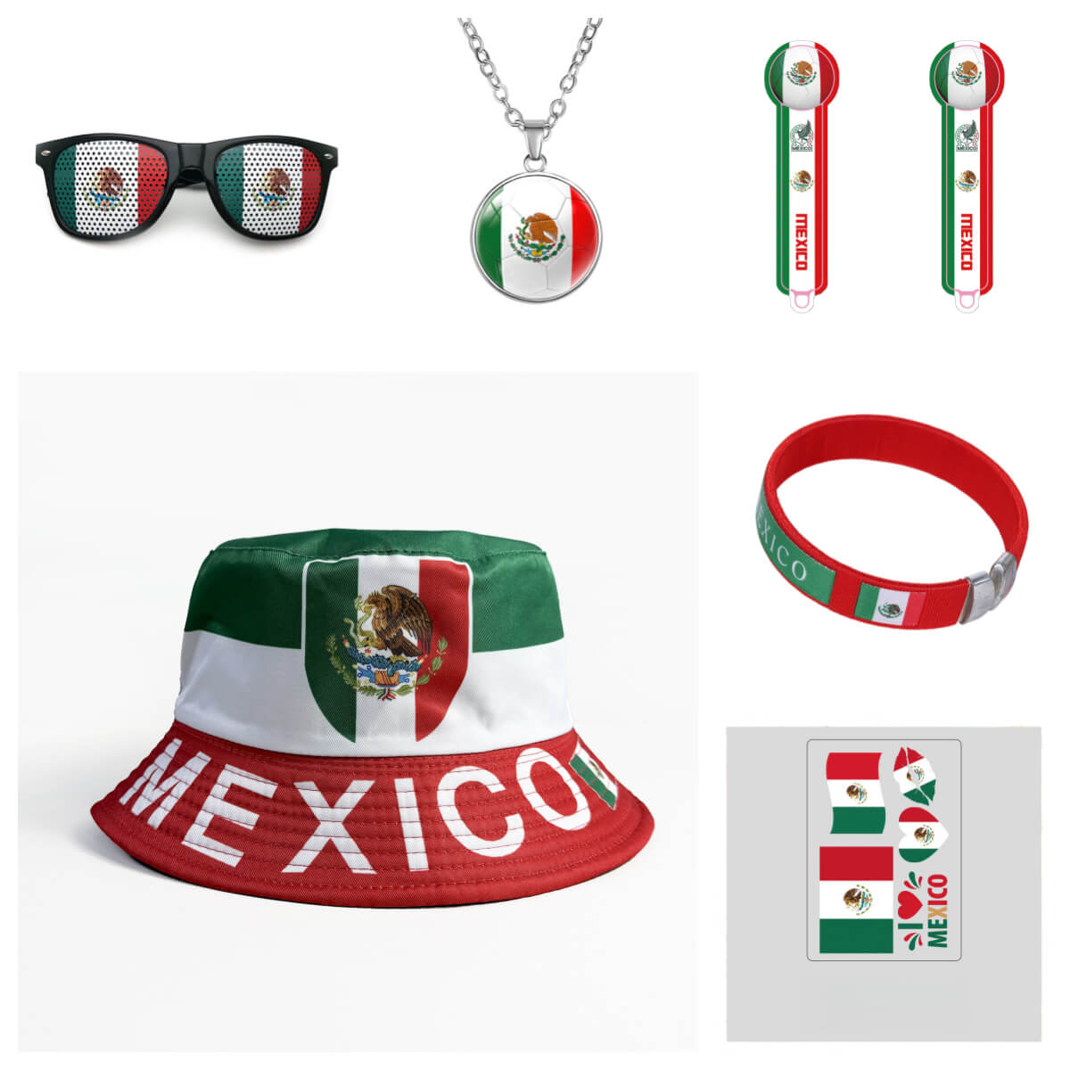 2026 Soccer Fan Set 6pcs Complete Party & Game Day Accessories Kit for Country Support