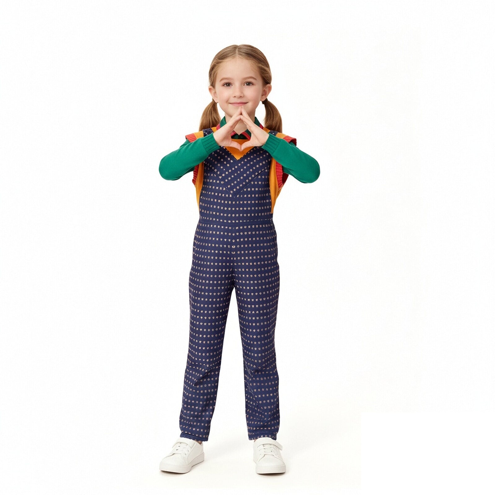 Holly Costume Retro Overalls Green Shirt and Vest 3pcs Suit for Cosplay Carnival