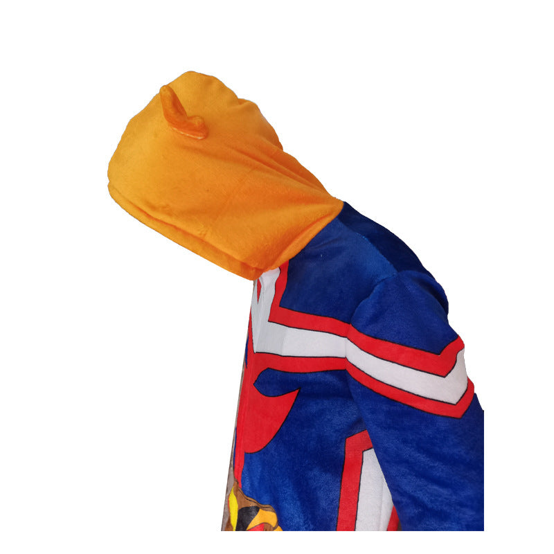 Adult Might Pajamas Blue Soft Fleece Jumpsuit Cozy Anime Loungewear Cosplay Costume