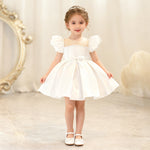 Toddler Christmas Party Dress Formal Puff Sleeve Xmas Smocked Green Costume for Girls