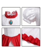 Pink Princess Ball Gown with Layered Tulle Puff Sleeves and Crown for Birthday Party Events