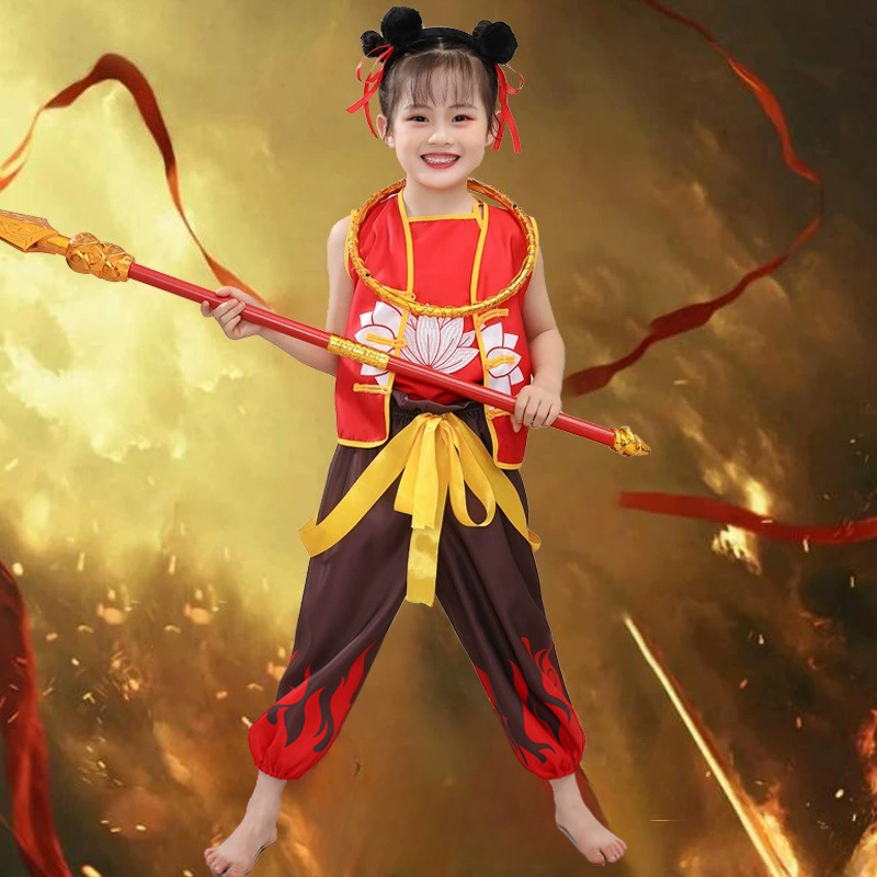 Kids Demon Child Costume Cosplay Outfit With Hair Band and Hun Tian Ling