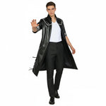 Mens Dabi Costume Villain Blueflame Outfit PU Leather Coat Pants and T-shirt 3pcs Suit