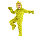 Green Monster Costume Christmas Furry Hooded Jumpsuit Gloves and Shoes Covers Suit for Kids Adults
