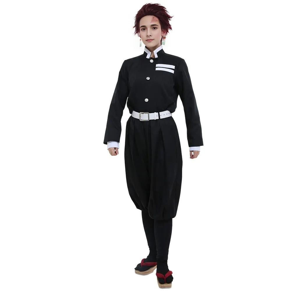 Black Pillar Corps Costume Kids Adult Cosplay Black Outfit Full Set 3pcs Uniform Suit