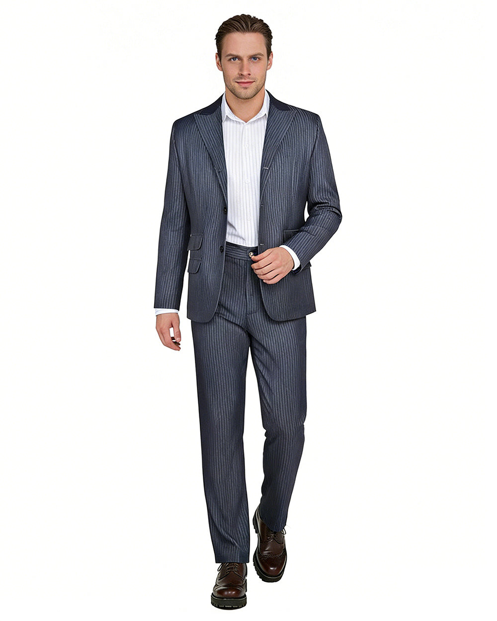 Bride Mad Scientist Costume Retro Gothic Pinstripe Suit Set for Halloween Cosplay