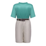 Kids Fox Costume Casual Green Shirt and Shorts Suit for Cospay Daily Wear