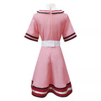 Nezuko Cosplay Costume Pink Summer Dress with Hat The Chosen Demon Nezuko Halloween Outfit