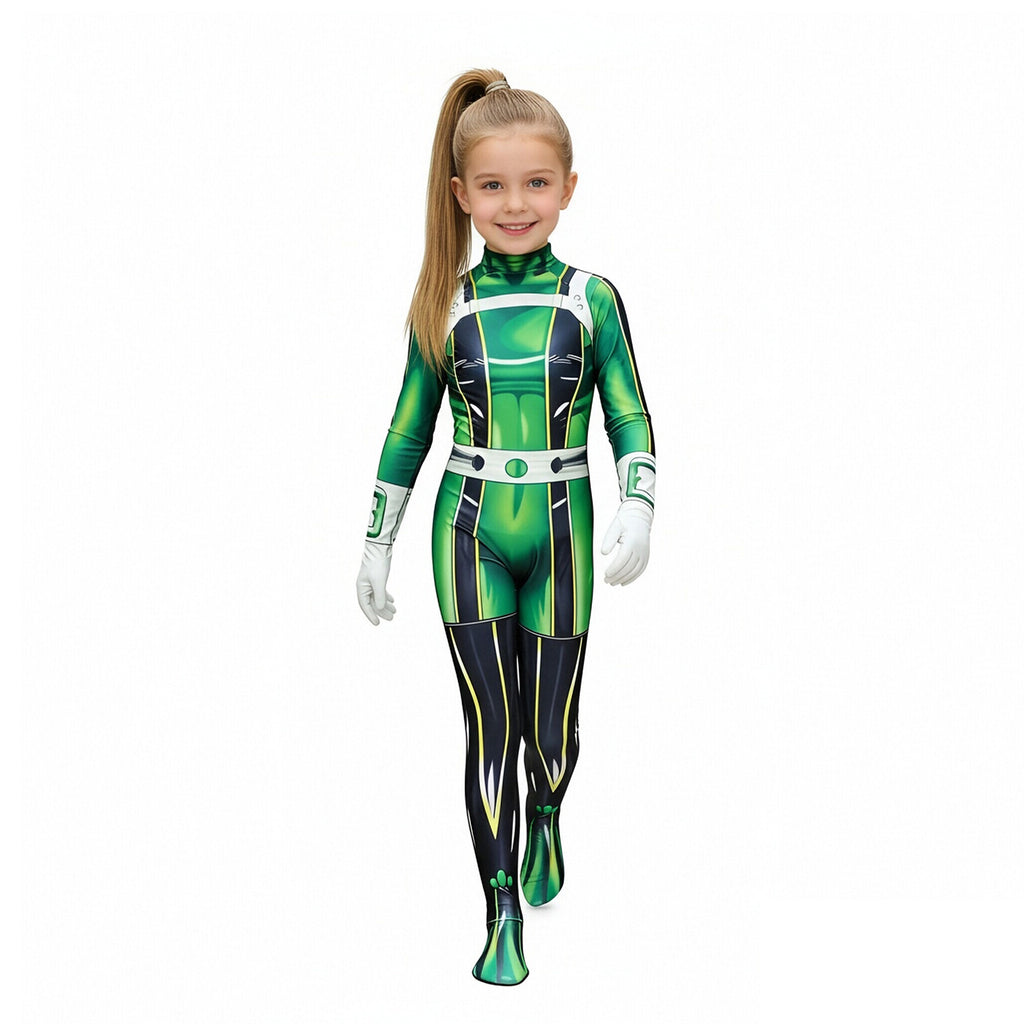 Tsuyu Jumpsuit Rainy Season Hero Froppy Costume Green Bodysuit for Cosplay