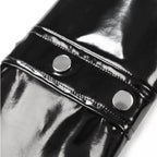 Female Devil Child Costume Black Cropped Jacket and Leather Panty Outfit