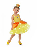 Light Up Princess Dress Pink Peach Tulle Tutu Dress with Crown for Birthday Party