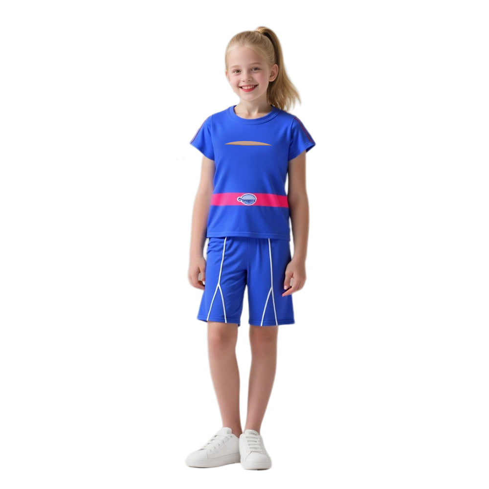 Girls Addison Costume Blue T-shirt and Shorts Causal Suit for Daily Wear