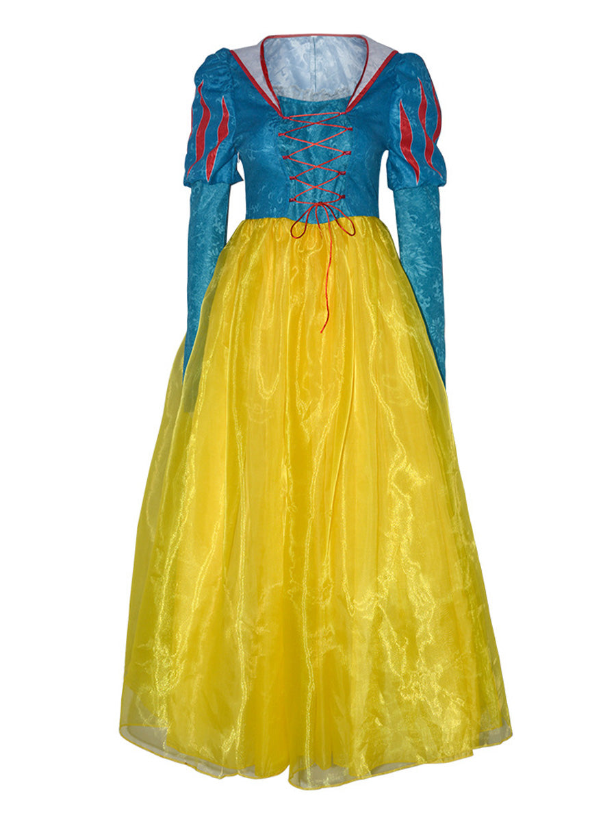 Women Princess Dress Long Sleeve Maxi Dress Elegant Costume for Adult