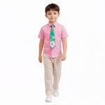 Boys Fox Costume Officer Wilde Pink Shirt Pants and Necktie Full Set for Dress Up Party
