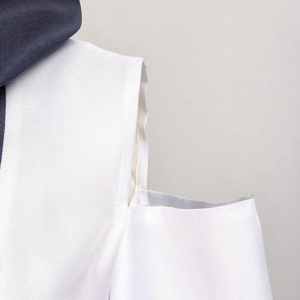 White Fem Sukuna Kimono Dress Belt and Scarf Full Set for Themed Party