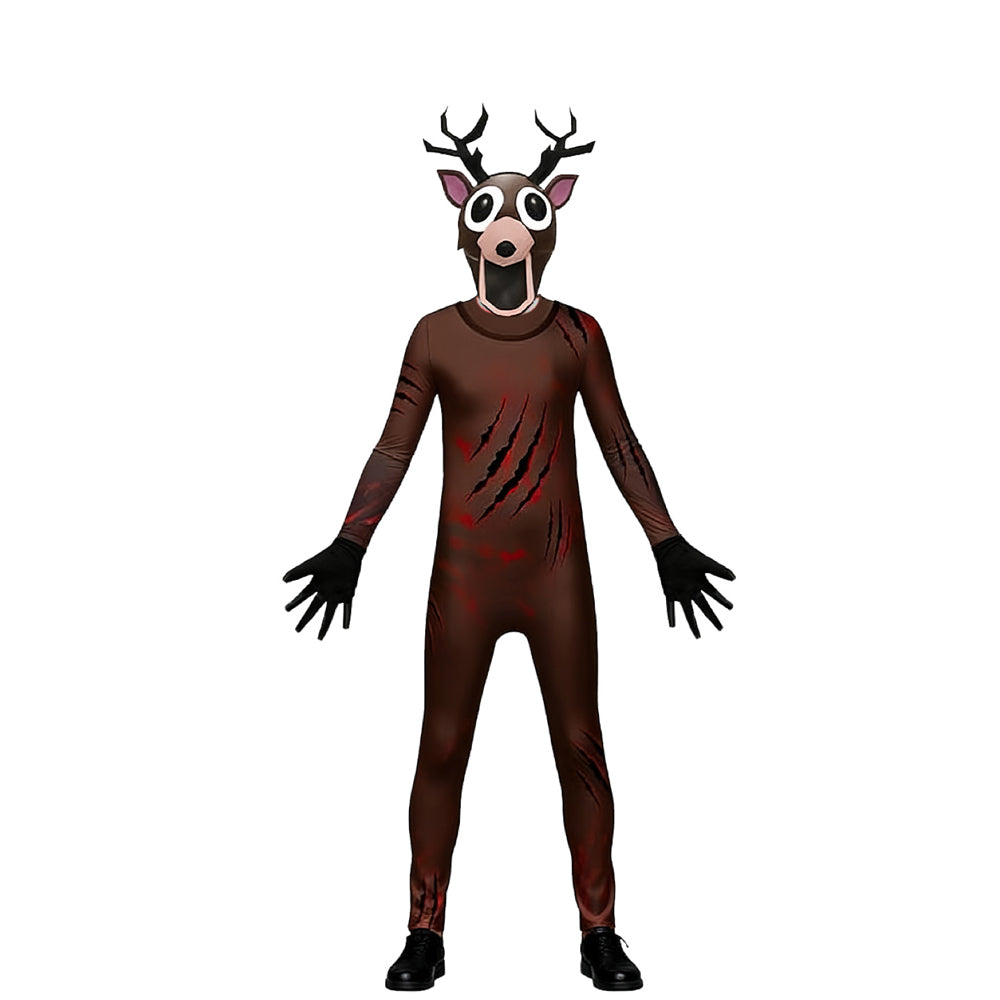 Kids The Deer Costume Brown Horror Monster Cosplay Outfit for Themed Events