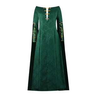 Women Alicent Hightower Dress Dragon House Queen Alicent Green Medieval Uniform for Halloween Party