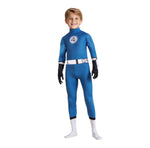 Mr Fantastic Costume Earth's Smartest Man Blue Jumpsuit Hero Suit for Kids Adults Cosplay