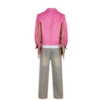 The Garbage Man Outfit Rose Red Jacket Pants Sweatshirt and Gloves for Cosplay Party