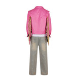 The Garbage Man Outfit Rose Red Jacket Pants Sweatshirt and Gloves for Cosplay Party