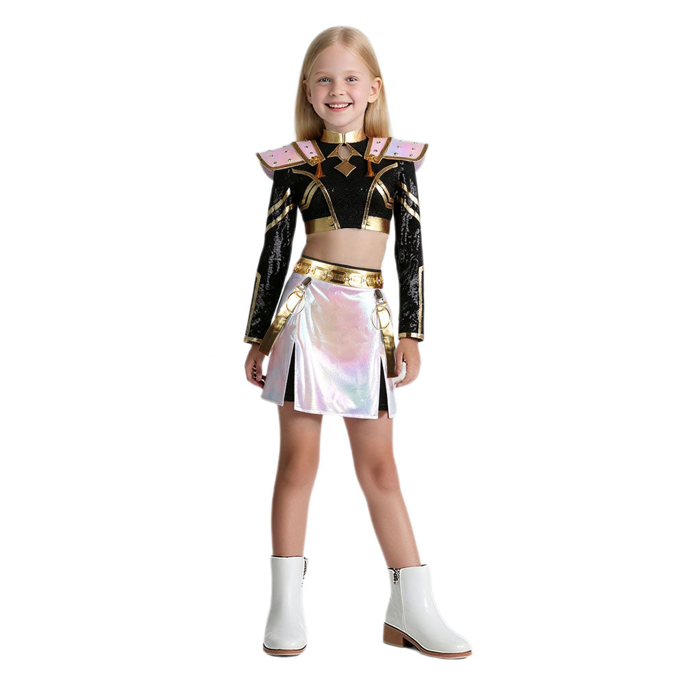 Pop Idol Costume The Star Stage Performance Cosplay Outfit Black Tops Skirt Shorts Full Set
