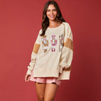 Adult Christmas Sweatshirt Festive Sequined Pullover Xmas Party Clothes